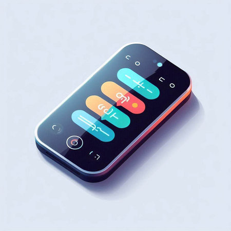Smartphone with loading bar. Vector illustration in trendy flat style.