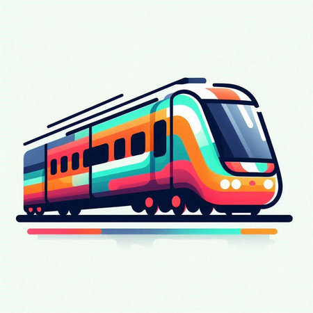 Vector illustration of modern high-speed train. Colorful vector illustration.のイラスト素材