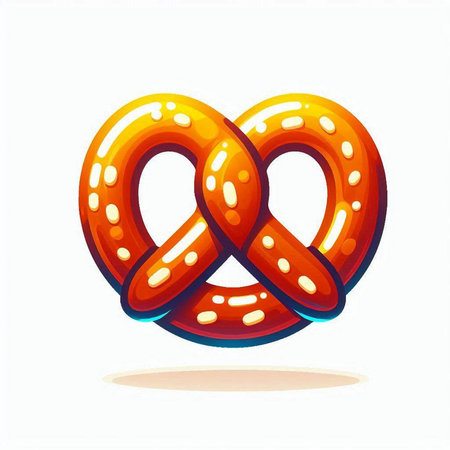 Bavarian pretzel. Vector illustration isolated on white background.のイラスト素材