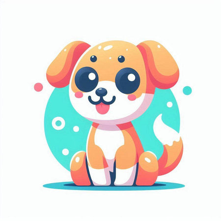 Cute cartoon dog. Vector illustration isolated on a white background.のイラスト素材