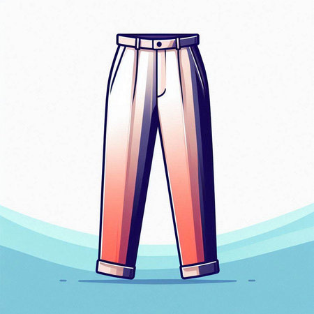 Vector illustration of a man's pants on a background of waves.のイラスト素材