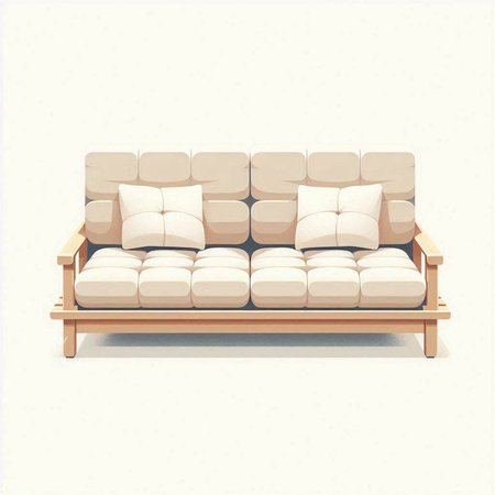 Illustration of a sofa in a flat style on a white backgroundのイラスト素材