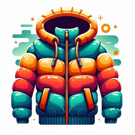Winter jacket isolated on white background. Vector illustration. Eps 10.のイラスト素材