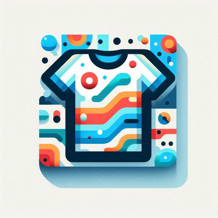 T-shirt icon with abstract pattern. Vector illustration. Eps 10のイラスト素材