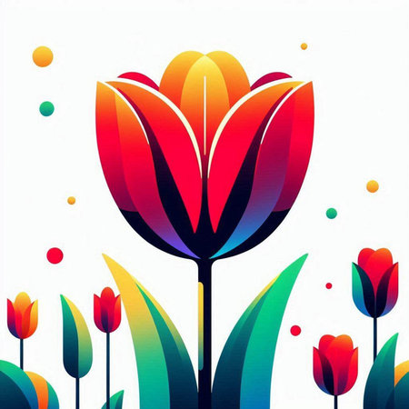 Abstract floral background with tulip flowers. Vector illustration. EPS 10のイラスト素材