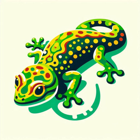 gecko on a white background, vector illustration, eps10のイラスト素材
