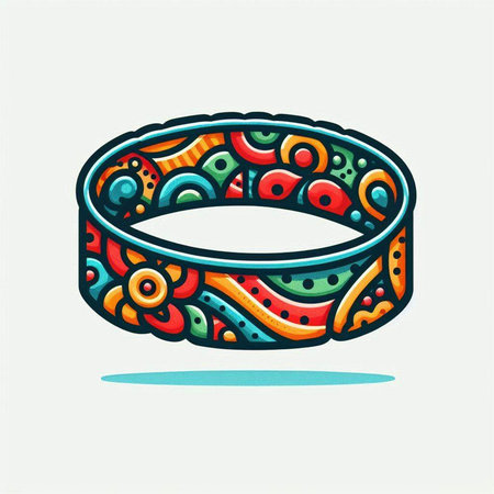 Fashionable hand drawn bracelets. Colorful vector illustration.のイラスト素材