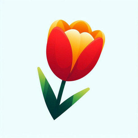 Tulip flower vector icon. Illustration of colorful tulip flower.のイラスト素材