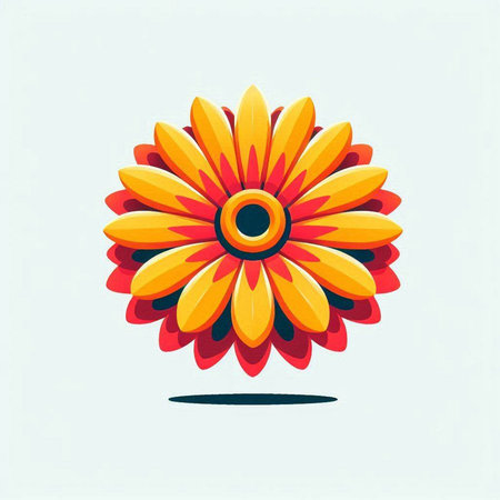 Flower icon on white background. Vector illustration in flat style.のイラスト素材