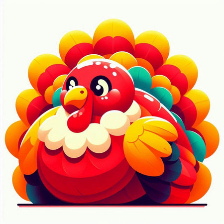 Vector illustration of colorful cartoon rooster on white background. Happy New Year.のイラスト素材
