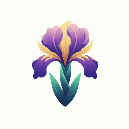 Iris flower vector illustration. Isolated iris on white background.のイラスト素材