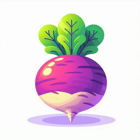 Radish vector illustration isolated on a white background. Vegetarian food.のイラスト素材