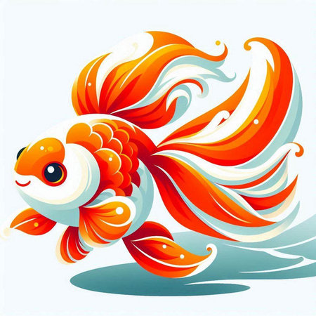 Goldfish on a white background. Vector illustration. Eps 10.のイラスト素材