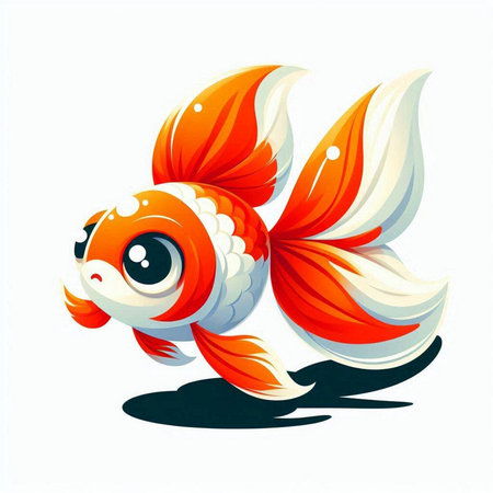 Goldfish isolated on white background. Vector illustration. Eps 10.のイラスト素材