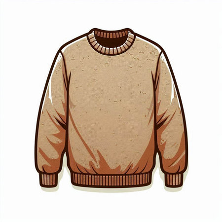 Vector illustration of a beige sweater isolated on a white background.のイラスト素材