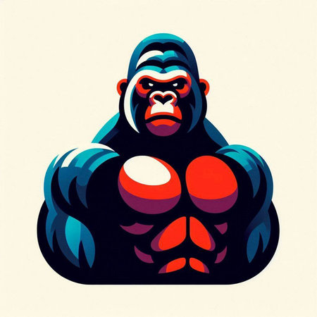 Gorilla. Vector illustration of a gorilla in a cartoon style.のイラスト素材