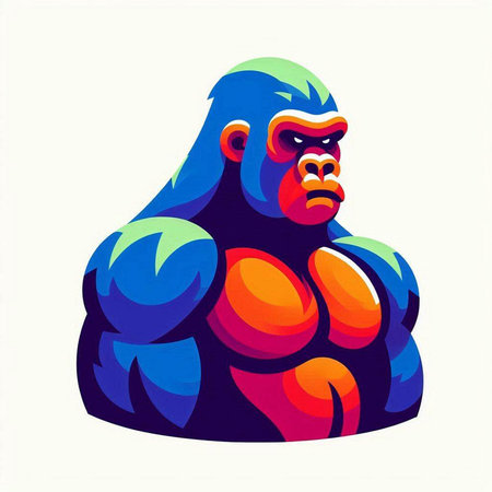 Gorilla vector illustration isolated on a white background. Vector illustrationのイラスト素材
