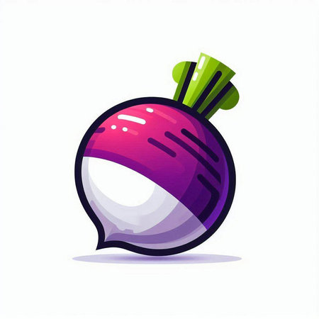 Beetroot with speech bubble on white background. Vector illustration.