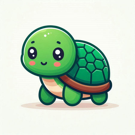 Cute cartoon turtle. Vector illustration of a cute tortoise.