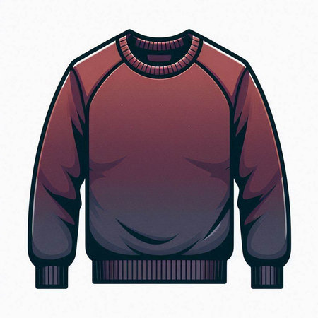 Illustration of a long sleeve sweater isolated on a white background.のイラスト素材
