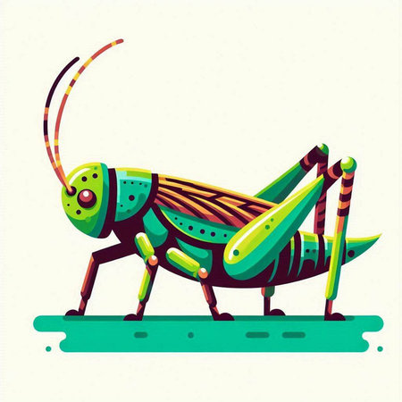 Grasshopper. Vector illustration of a grasshopper.のイラスト素材