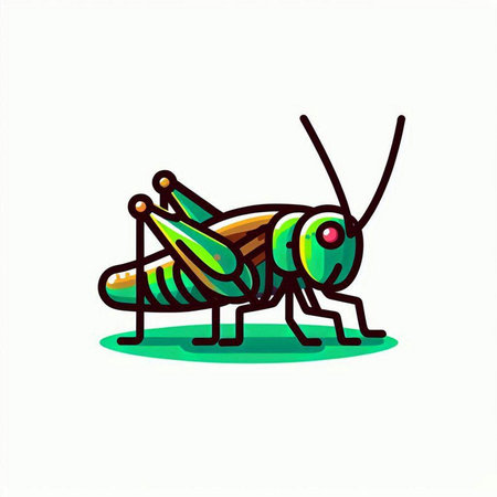 Grasshopper icon. Vector illustration isolated on white background.のイラスト素材