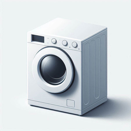 Washing machine isolated on a white background. 3d illustration.