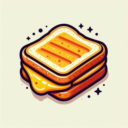 Vector illustration of a sandwich. Vector illustration of a sandwich with butter.のイラスト素材