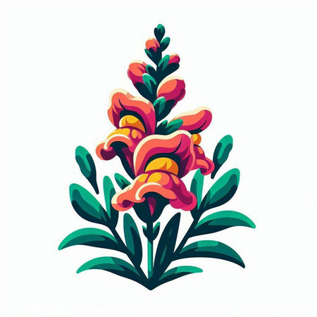 Illustration of a bouquet of colorful flowers on a white background