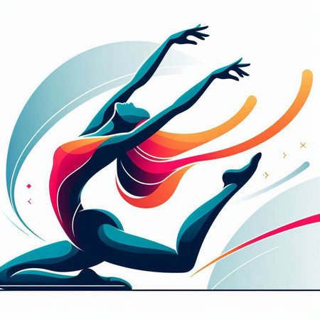 Silhouette of a gymnast. Vector illustration. Eps 10のイラスト素材