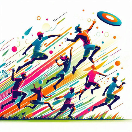 Group of people jumping in the air. Sport background. Vector illustration.のイラスト素材