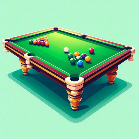 Billiard table with balls. Vector illustration of a billiard table.