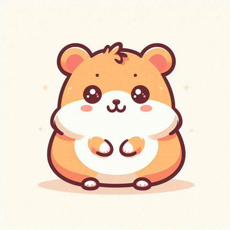 Cute hamster vector illustration. Cute cartoon hamster.のイラスト素材