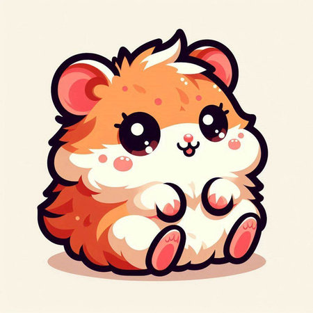 Cute hamster cartoon vector illustration. Cute hamster character.のイラスト素材