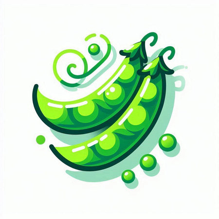 Green peas icon isolated on white background. Vector illustration. Eps 10.のイラスト素材