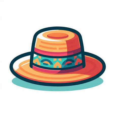 Mexican hat icon. Mexico culture tourism landmark latin and party theme. Isolated design. Vector illustrationのイラスト素材