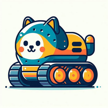 Cute kawaii robot. Vector illustration. Cartoon style.のイラスト素材