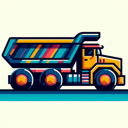 Truck icon, vector illustration. Flat design style with transparency.のイラスト素材
