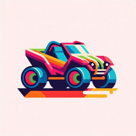 Off-road car, vector illustration. Colorful design element.のイラスト素材