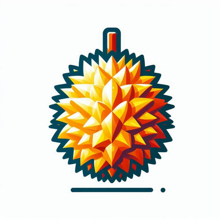 Fruits and vegetables icon of durian. Vector Illustration.のイラスト素材