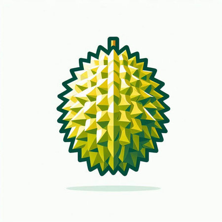 Durian fruit isolated on white background. Vector illustration. Eps 10.のイラスト素材