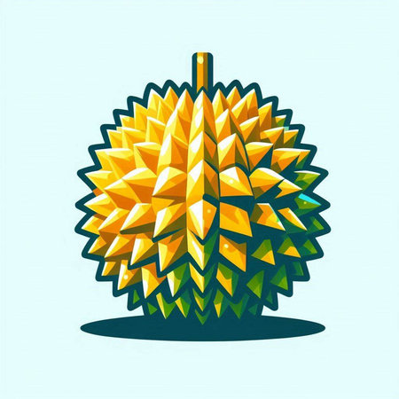 King of fruits, durian. Vector illustration of exotic fruit.のイラスト素材