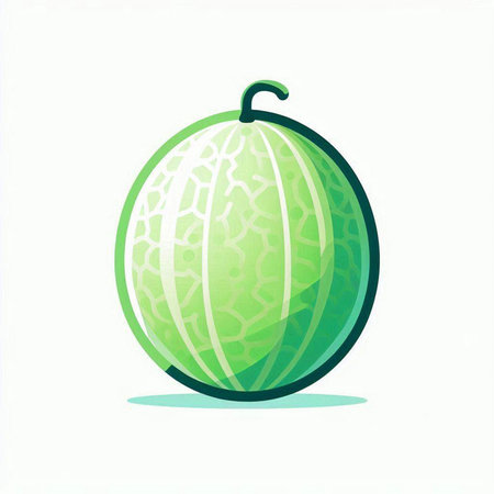 Melon isolated on white background. Vector illustration. Eps 10.のイラスト素材