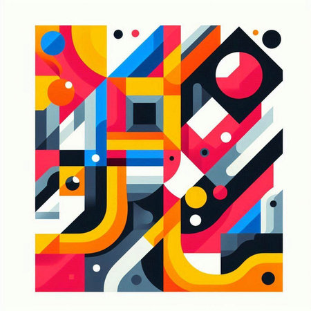 Abstract colorful background with geometric elements. Vector illustration for your design.