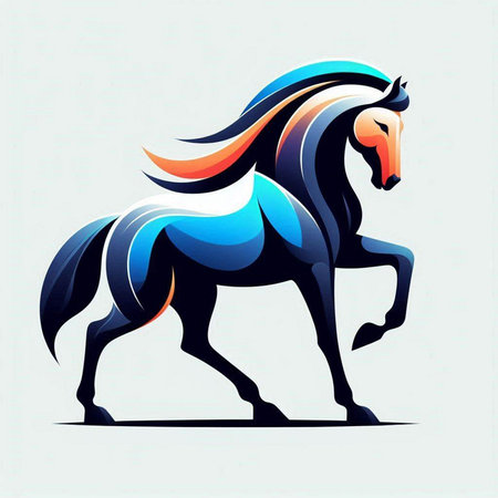 Horse abstract vector illustration, good use for symbol, web icon, mascot, sign, or any design you want.のイラスト素材