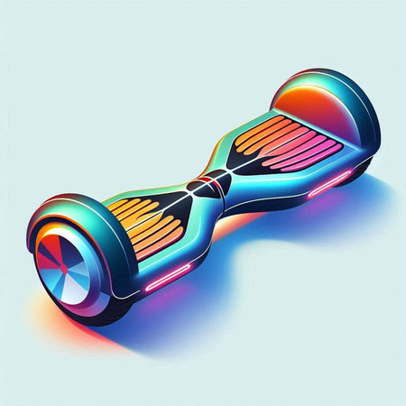 Electric Skateboard on a blue background. 3d illustration.のイラスト素材