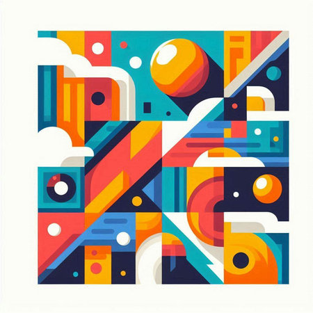 Abstract geometric composition with circles and lines. Vector illustration. Eps10のイラスト素材