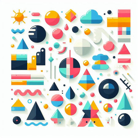 Abstract geometric background with colorful shapes and elements. Vector illustration. Eps 10のイラスト素材
