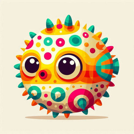 Cute kawaii cartoon monster. Vector illustration for your designのイラスト素材
