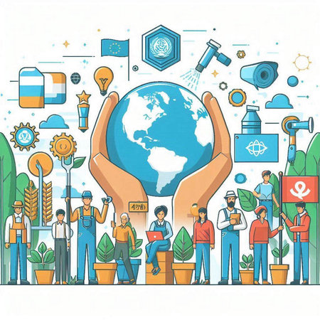 Flat design vector illustration concept of global communication and social media.のイラスト素材